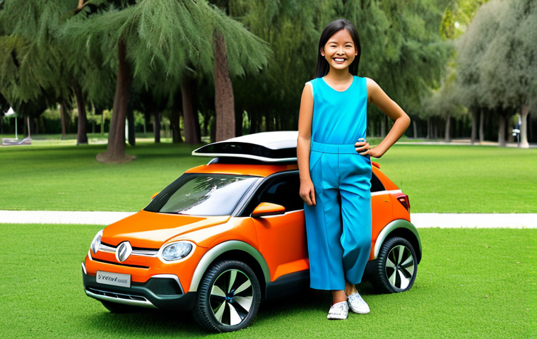 Cha Tan and a New Carbot**

"A fully clothed, smiling Cha Tan, around 10 years old, standing next to a newly discovered Carbot. The Carbot is brightly colored and looks friendly, with animalistic features blended with futuristic vehicle components. Background shows a lush, green park in Madrid, Spain. Safe for work, appropriate content, family-friendly, professional illustration, perfect anatomy, correct proportions, well-formed hands, natural pose, high quality."

**